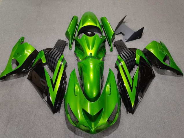 Carene Moto Kawasaki ZX14R 2006-2011 - Verde Nero Lucido