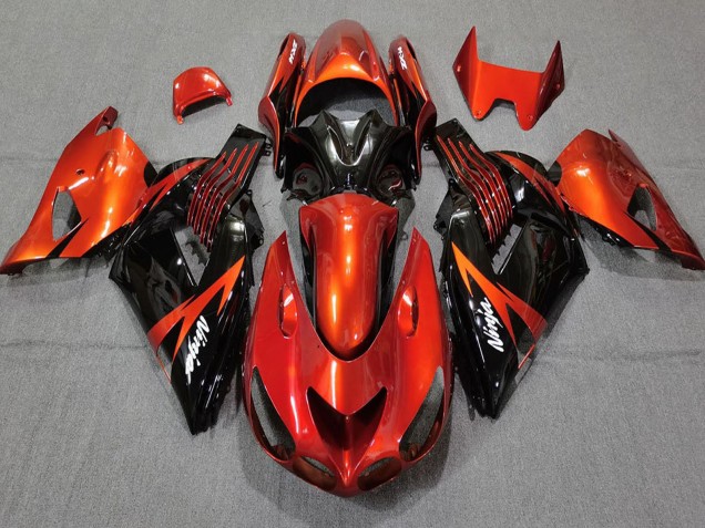 Carene Moto Kawasaki ZX14R 2006-2011 - Rosso Nero Lucido