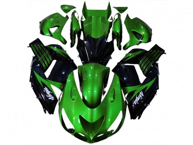 Carena Moto Kawasaki ZX14R 2006-2011 - Verde Nero Lucido Bianco Ninja