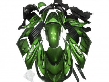 Carene Moto Kawasaki ZX14R 2006-2011 - Verde Nero Fiamma