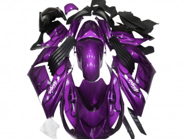 Carene Moto Kawasaki ZX14R 2006-2011 - Viola Nero Fiamma Bianco Ninja