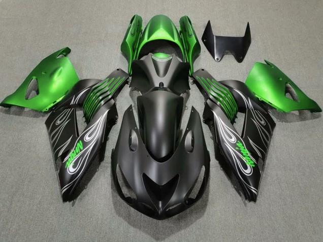 Carene Moto Kawasaki ZX14R 2006-2011 - Verde Nero Opaco