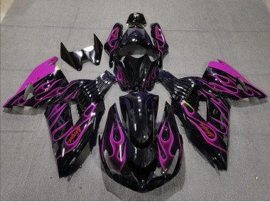 Carena Moto Kawasaki ZX14R 2006-2011 - Nero Lucido Viola Fiamma