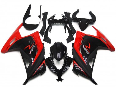 Carene Moto Kawasaki Ninja 300 2013-2017 - Rosso Nero Lucido
