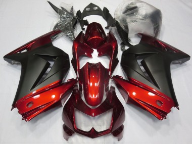 Carene Moto Kawasaki Ninja 250 2008-2012 - Rosso Nero Opaco