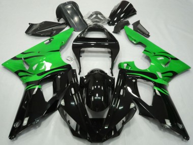 Carene Moto Yamaha R1 2000-2001 - Verde Nero Lucido Fiamma