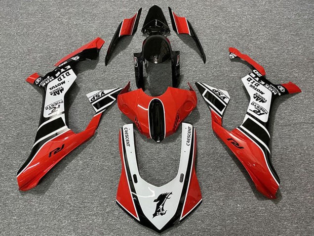 Carene Moto Yamaha R1 2015-2019 - Bianco Rosso Nero Lucido Motul YSP