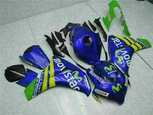Carene Moto Honda CBR1000RR 2008-2011 - Blu Giallo Verde MoviStar Castrol