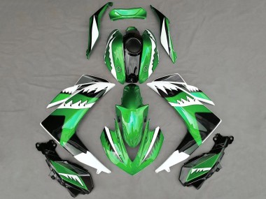 Carene Moto Yamaha R3 2015-2018 - Verde Bianco Nero Squalo
