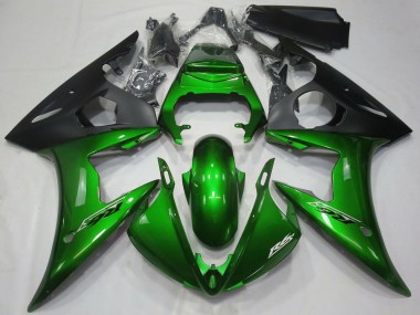 Carene Moto Yamaha R6 2005 - Verde Scuro Nero Opaco