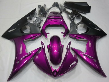 Carene Moto Yamaha R6 2005 - Rosa Scuro Nero Opaco