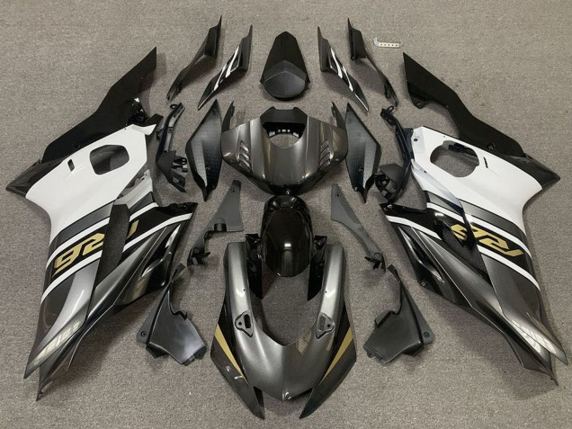 Carene Moto Yamaha R6 2017-2025 - Bianco Grigio Nero Lucido Oro