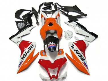 Carene Moto Aprilia RS4 125 2012-2018 - Arancia Bianco Rosso Nero Lucido Repsol