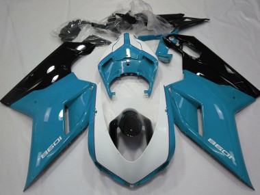 Carene Moto Ducati 1098 2007-2014 - Blu Bianco Nero Lucido