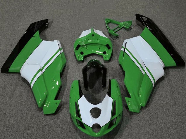 Carene Moto Ducati 749 999 2003-2004 - Bianco Verde Nero Lucido