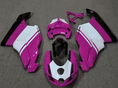 Carene Moto Ducati 749 999 2003-2004 - Bianco Rosa Nero Lucido