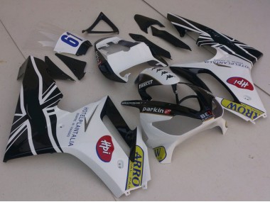 Carene Moto Triumph Daytona 675 2006-2008 - Bianco Nero Lucido Flag