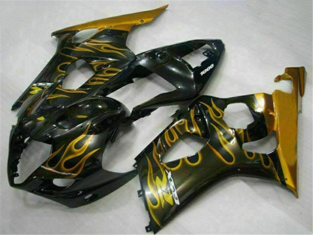 Carene Moto Suzuki GSXR 1000 2003-2004 - Nero Lucido Oro Fiamma