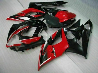 Carene Moto Suzuki GSXR 1000 2005-2006 - Rosso Nero Lucido Nero Opaco