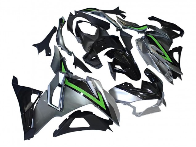 Carene Moto Kawasaki Ninja 500 EX500R 2024-2026 - Grigio Verde Nero