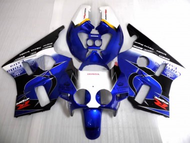 Carene Moto Honda CBR400RR NC23 1987-1989 - Bianco Giallo Blu Nero Lucido Corona Motul