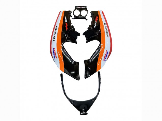 Carene Moto Honda CBR400RR NC23 1987-1989 - Arancia Bianco Rosso Nero Lucido Repsol HRC