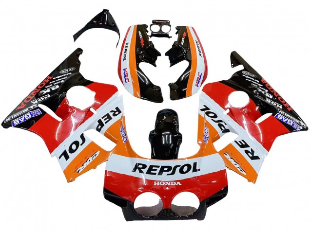 Carene Moto Honda CBR400RR NC23 1987-1989 - Arancia Bianco Rosso Nero Lucido Repsol HRC