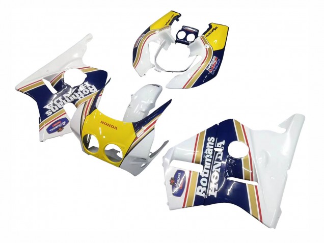 Carene Moto Honda CBR400RR NC23 1987-1989 - Bianco Giallo Blu Rothmans