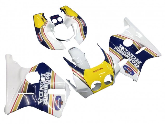 Carene Moto Honda CBR400RR NC23 1987-1989 - Bianco Giallo Blu Rothmans