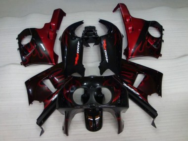 Carene Moto Honda CBR400RR NC29 1990-1999 - Nero Lucido Rosso Fiamma