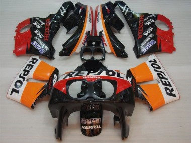 Carene Moto Honda CBR400RR NC29 1990-1999 - Arancia Bianco Rosso Nero Lucido Repsol HRC