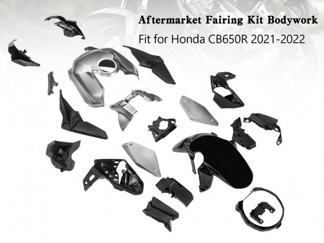 Carene Moto Honda CB650R 2019-2022 - Argento Nero