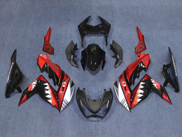 Carene Moto Kawasaki Z250/Z300 2015-2016 - Rosso Bianco Nero Lucido Squalo