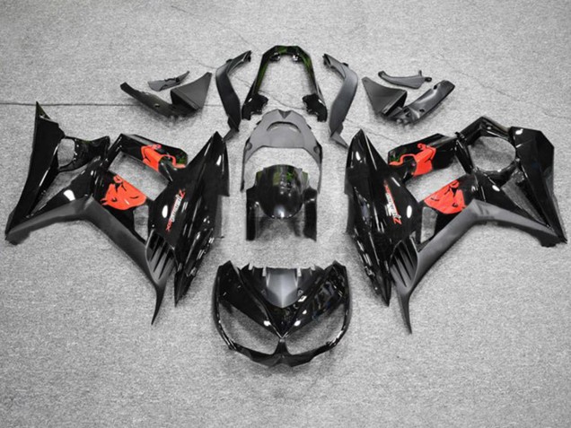 Carene Moto Kawasaki Z1000SX 2010-2016 - Nero Lucido Nero Opaco Red Bull