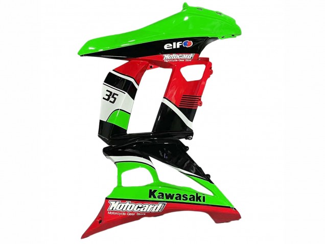 Carene Moto Kawasaki Z1000SX 2010-2016 - Verde Rosso Nero Lucido Elf 35