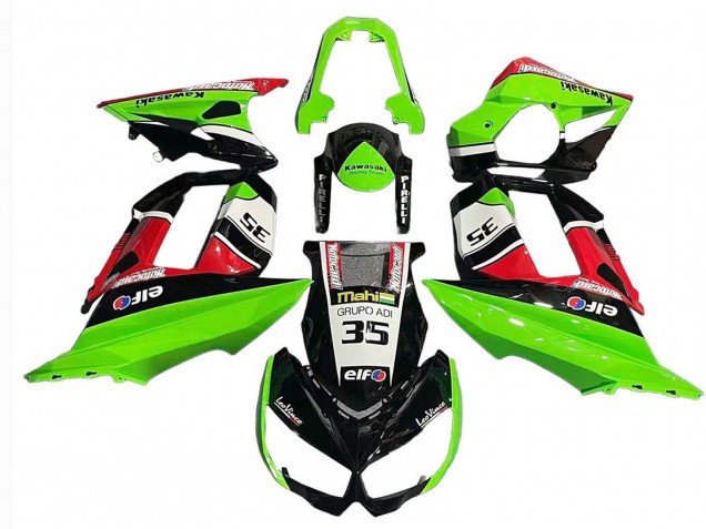Carene Moto Kawasaki Z1000SX 2010-2016 - Verde Rosso Nero Lucido Elf 35
