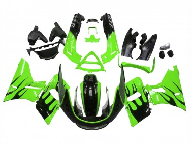 Carene Moto Kawasaki ZZR400 1993-2007 - Verde Nero Lucido Fiamma