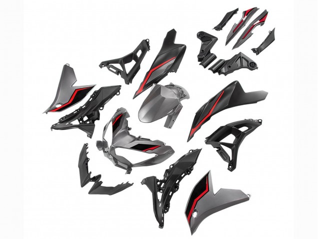 Carene Moto Kawasaki Versys 650 2021-2024 - Grigio Rosso Nero