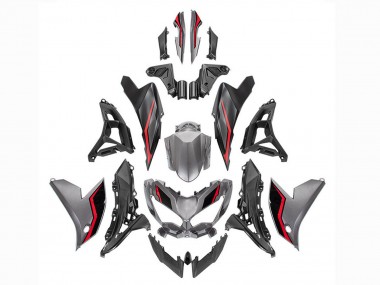 Carene Moto Kawasaki Versys 650 2021-2024 - Grigio Rosso Nero