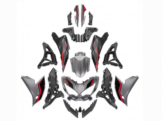 Carene Moto Kawasaki Versys 650 2021-2024 - Grigio Rosso Nero