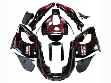 Carene Moto Yamaha YZF 1000R Thunderace 1997-2007 - Nero Rosso Scuro Fiamma