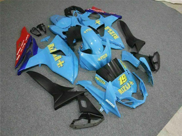 Carene Moto Suzuki GSXR 1000 2009-2016 - Blu Giallo Rizla 19 Rosso