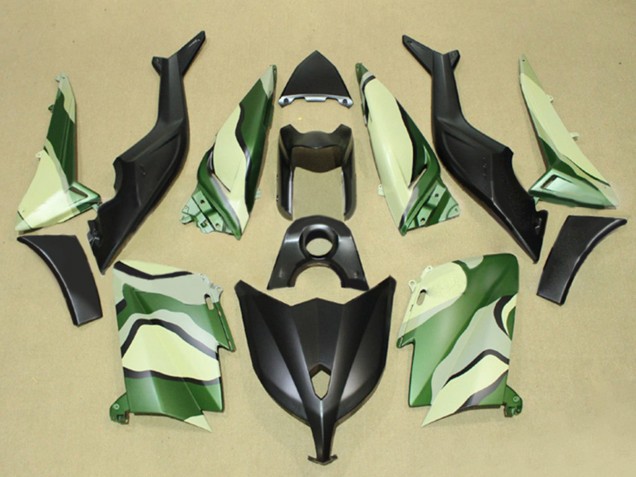 Carene Moto Yamaha TMAX530 2012-2014 - Nero Opaco Verde Light Giallo