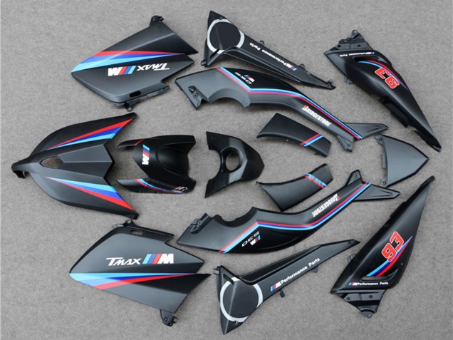 Carene Moto Yamaha TMAX530 2012-2014 - Nero Opaco Rosso Blu 93
