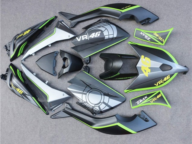 Carene Moto Yamaha TMAX530 2012-2014 - Nero Opaco Grigio Verde Lime 46
