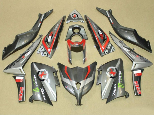 Carene Moto Yamaha TMAX530 2012-2014 - Grigio Rosso Mostro ENEOS
