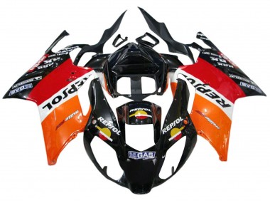 Carene Moto Aprilia RSV1000 2003-2006 - Arancia Bianco Rosso Nero Repsol