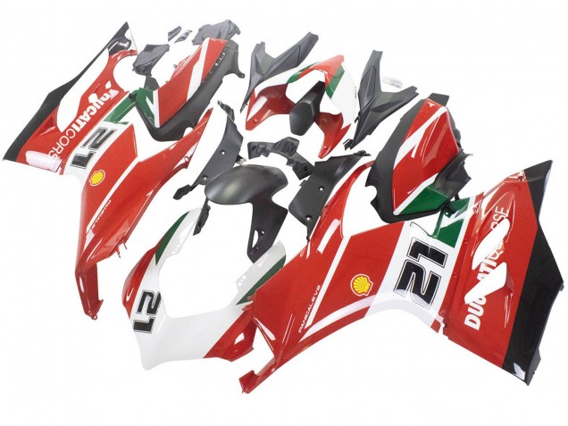 Carene Moto Ducati Panigale V2 2020-2024 - Bianco Rosso Verde Nero Opaco Corse 21