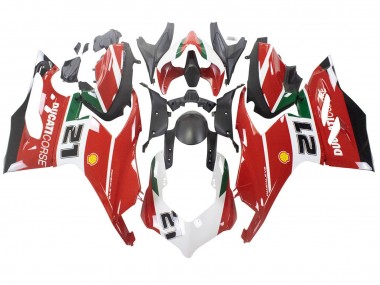 Carene Moto Ducati Panigale V2 2020-2024 - Bianco Rosso Verde Nero Opaco Corse 21
