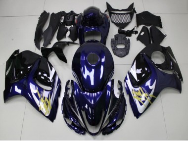 Carene Moto Suzuki GSXR 1300 Hayabusa 2008-2020 - Blu Scuro Bianco Oro